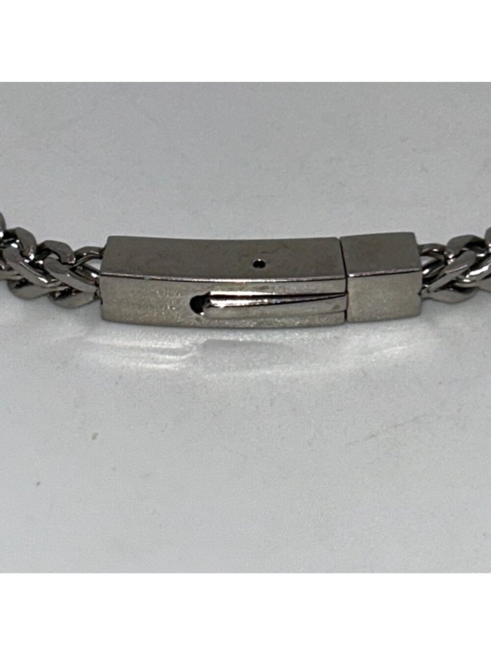 Lynx Mens Stainless Steel Hammered ID Plate Bracelet With Foxtail Chain In Gift - Picture 10 of 15
